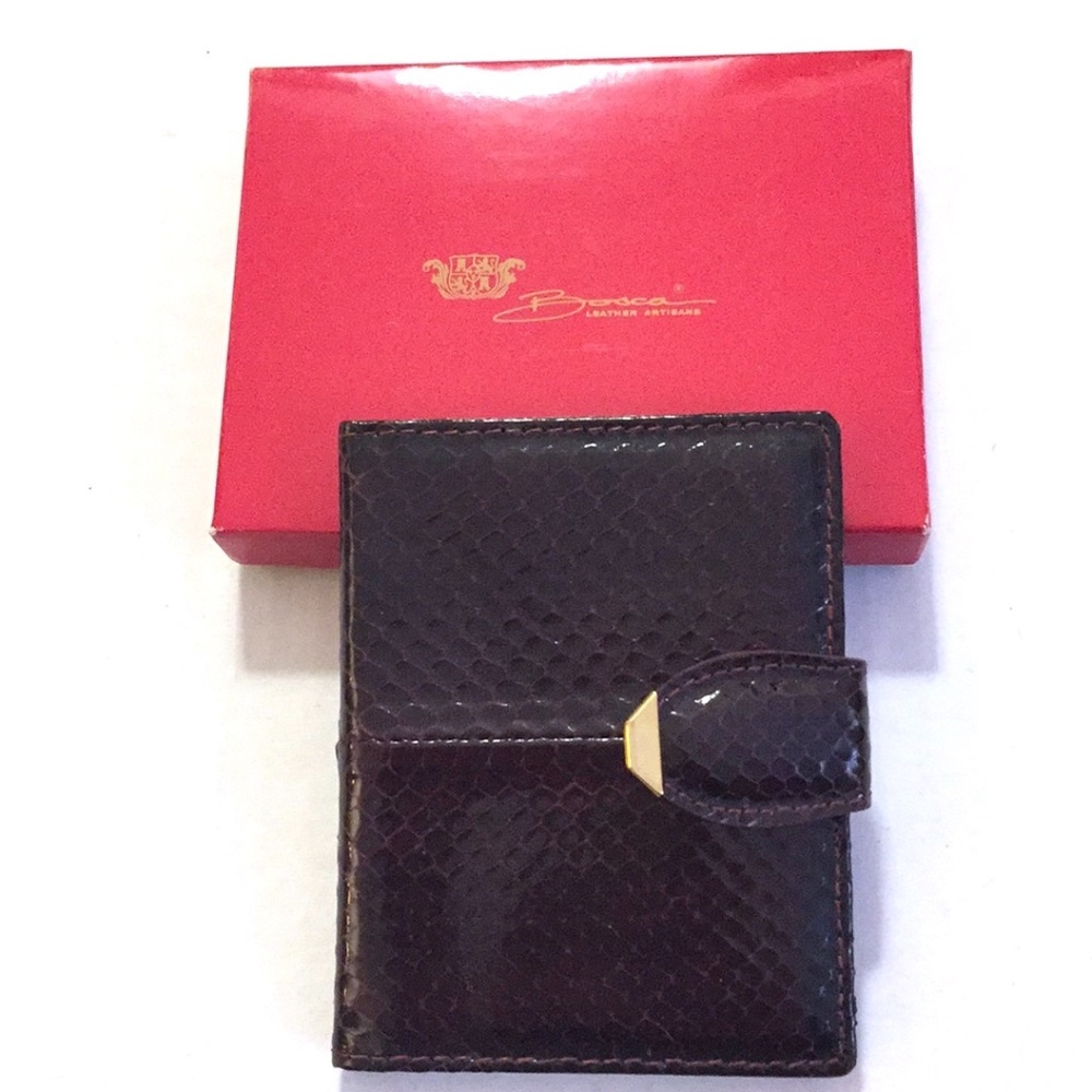 VINTAGE CARD HOLDER NWT snakeskin ID picture holder 12 section​
